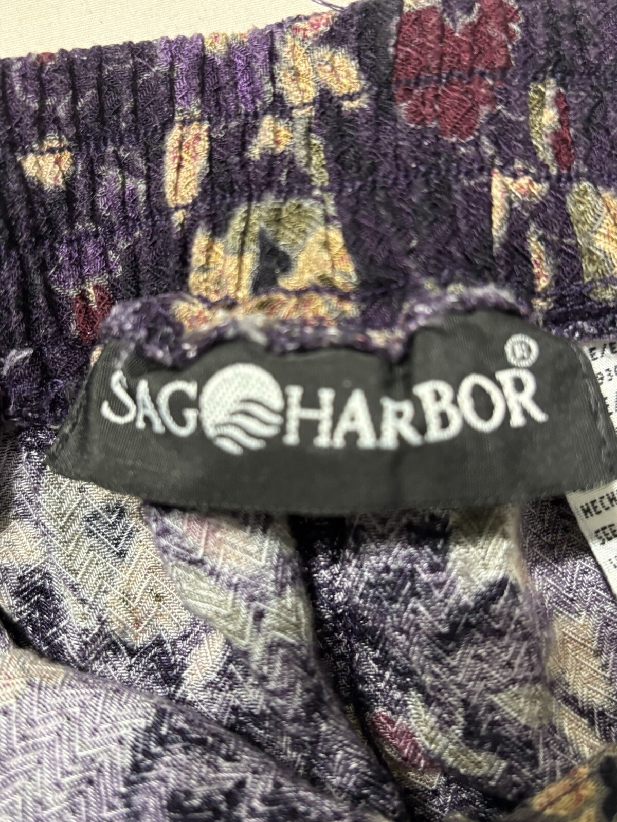 Y2K Boho Cottagecore Purple Flowers Rayon maxi Sag Harbor Skirt Women’s L