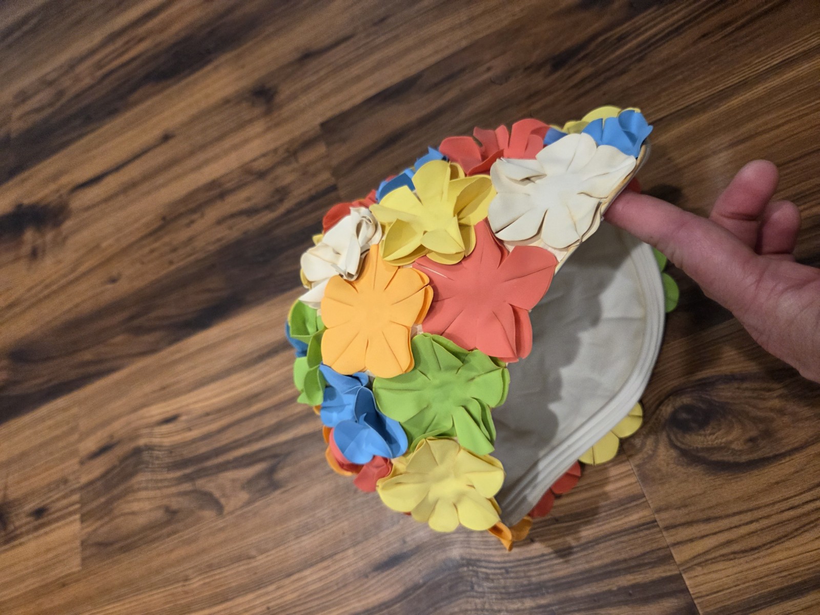 Vtg Mid-Century Retro Floral Petal Swim Cap Colorful Rubber Bathing Hat 60s Glam