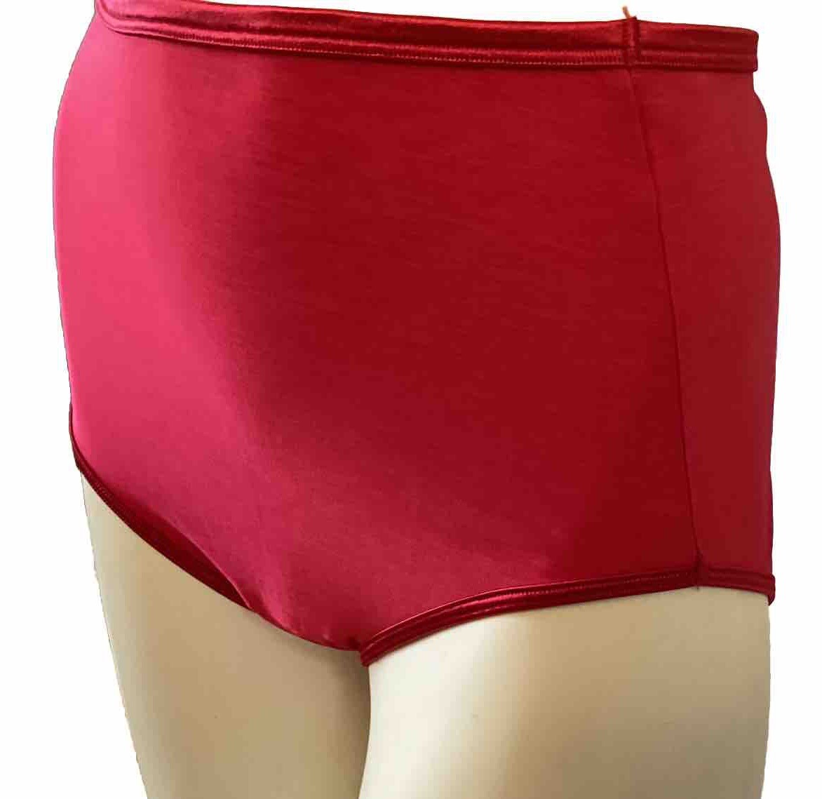 Vanity Fair 13-109 SZ 7 RED VINTAGE NYLON SPANDEX BRIEFS SECOND SKIN SHINY TRIM