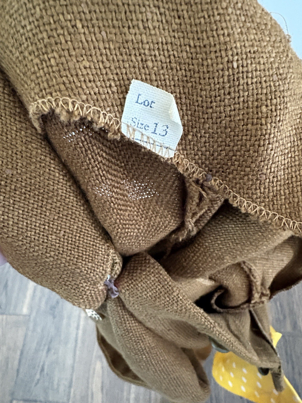 1960s Brown shift dress sleeveless with yellow polka dot Scarf Collar Medium