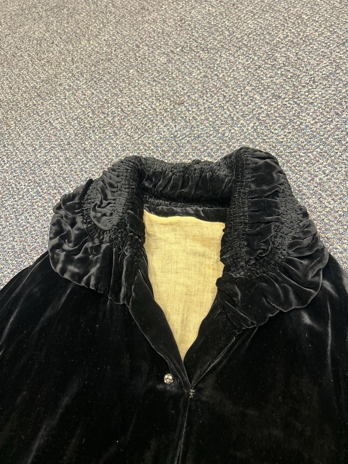 1930s Silk Velvet Opera Coat Jacket Holiday Dress Bishop Sleeve Vintage M/L
