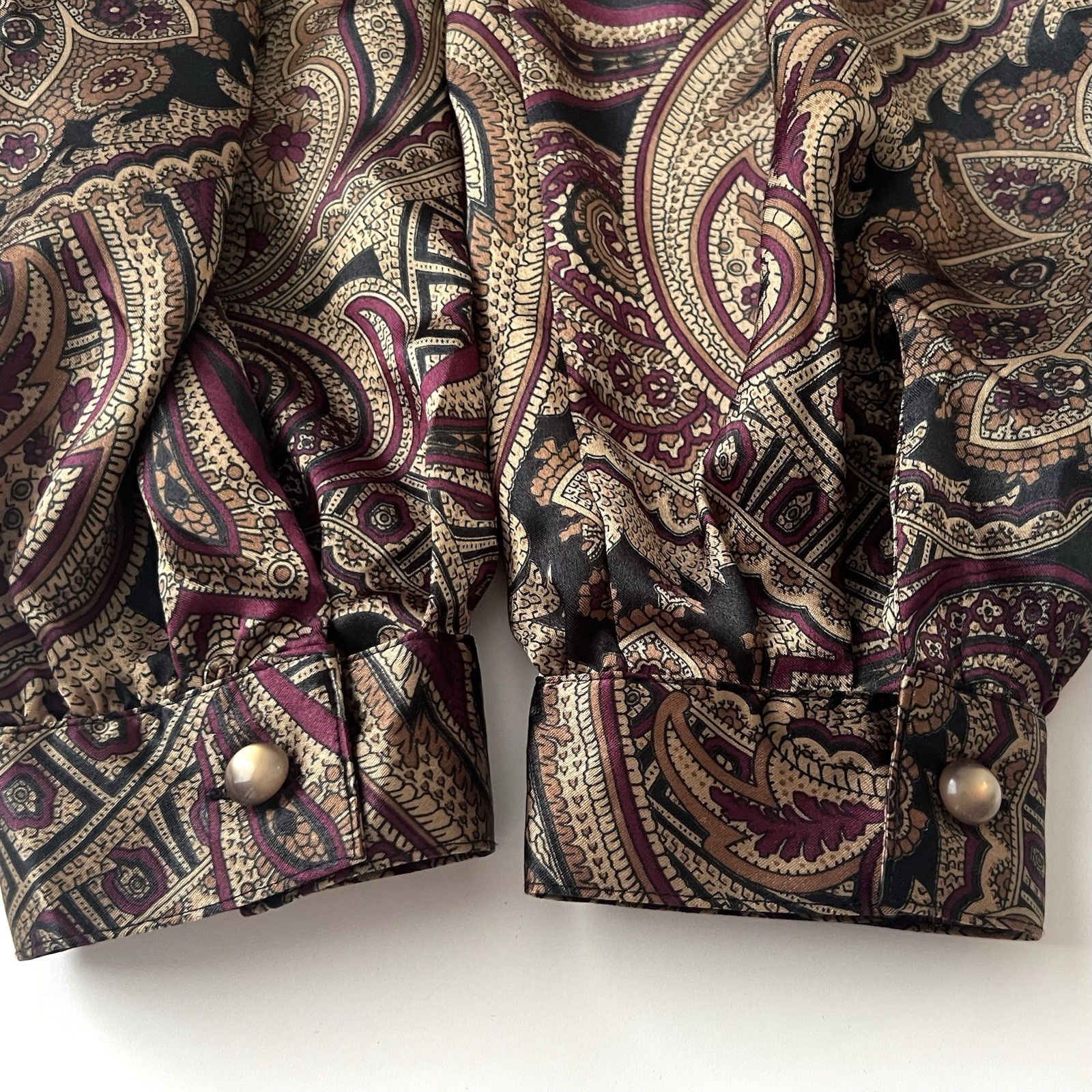 Vintage Haberdashery is Personal Top Size 10 Paisley Blouse Shoulder Pads EUC
