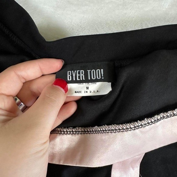 Byer Too! Black pink strapless formal dress bow detail Y2K vintage