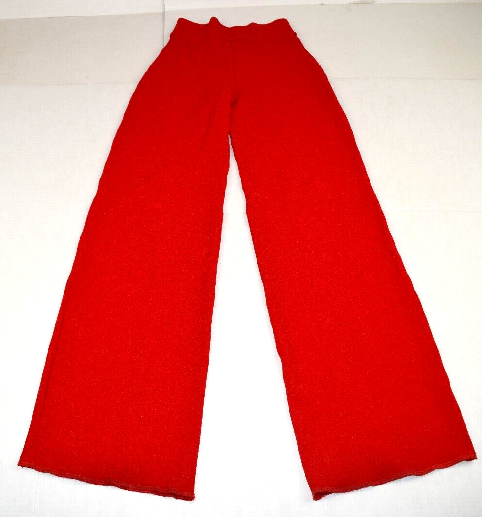 Vintage Pants Movin USA Bodywear W22 L31 80s Vibrant Red Soft Textured Cotton