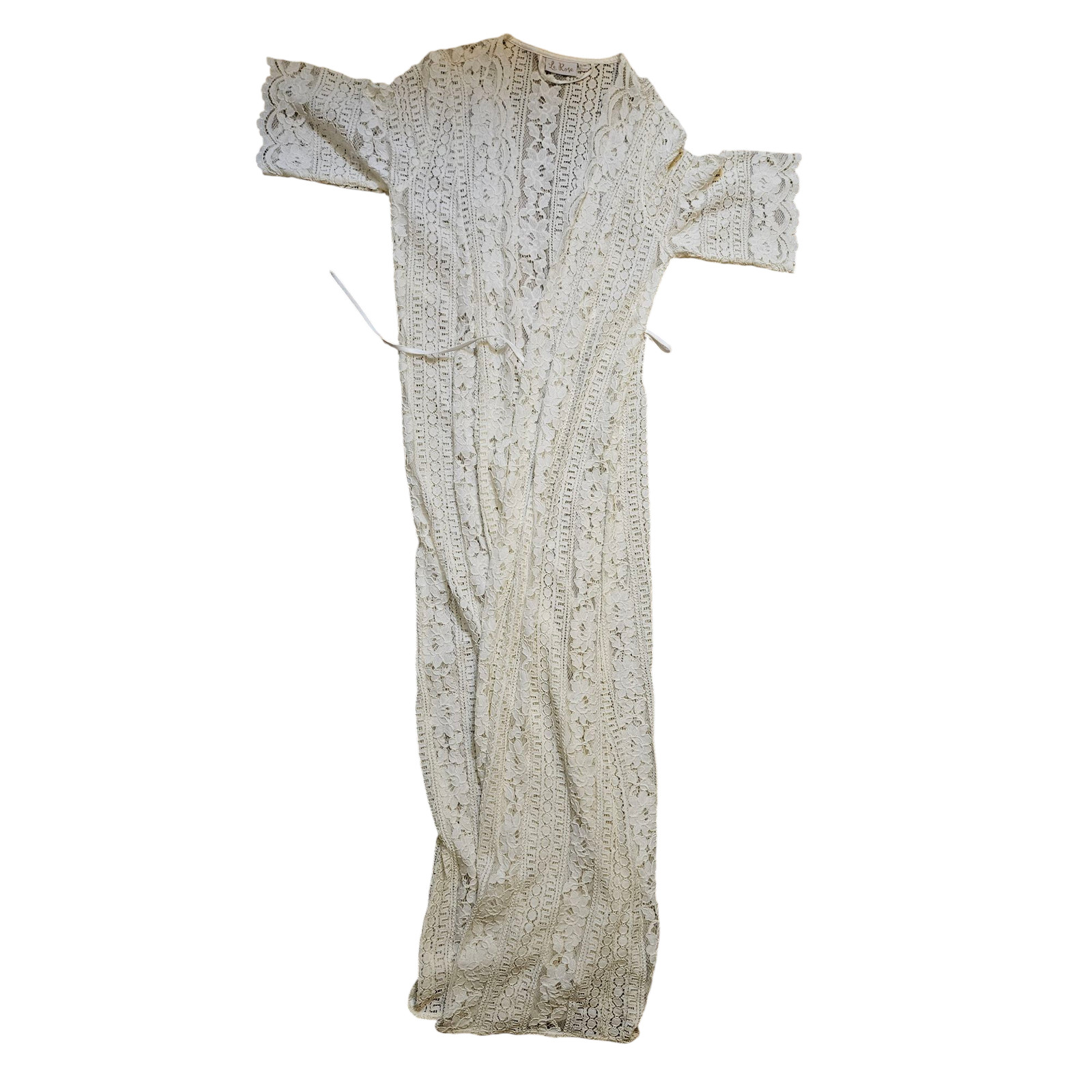 Le Rose Creme Women Vintage Lace Robe Size Small Medium