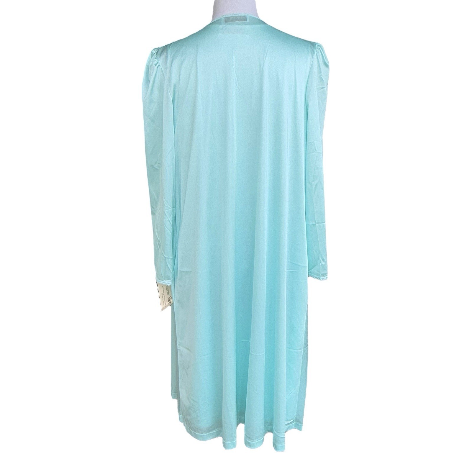 VTG Vassarette 2 Pc Sky Blue Lace Nightgown & Robe Peignoir Set Size Medium NEW