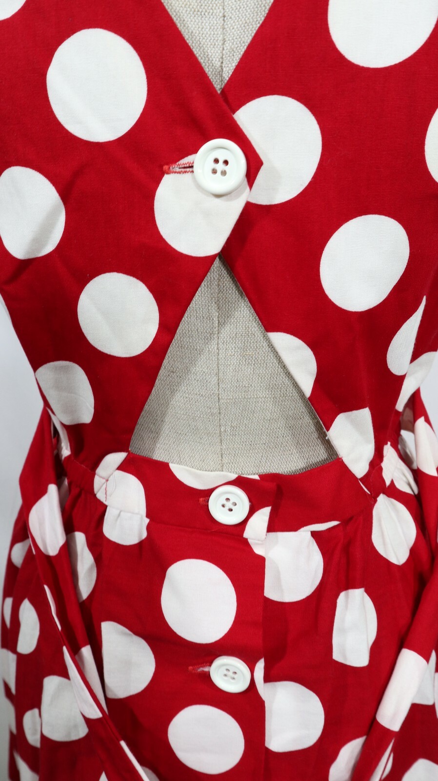 Vintage Ned Gould N.R1 Polka Dot Bombshell Retro Rockabilly Dress Size 8 USA