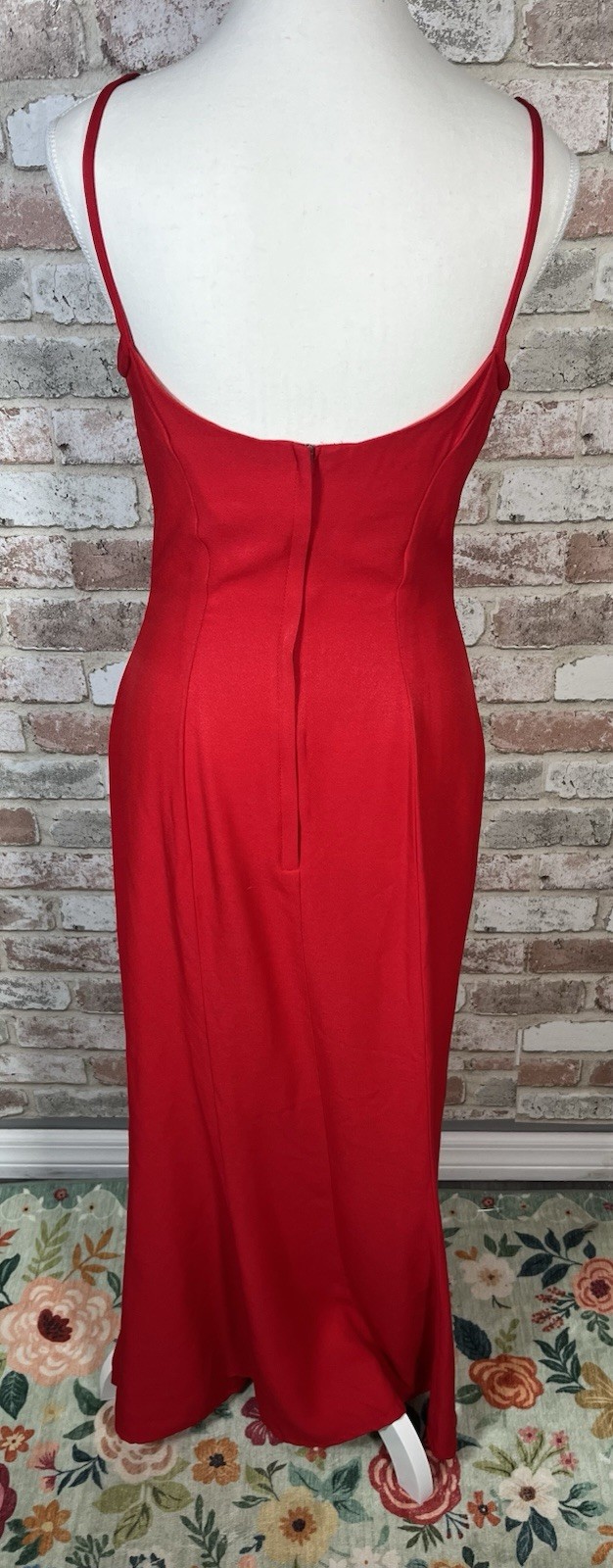 Vintage 1990’s Jessica McClintock Red Prom Gown Rhinestone Neckline Sz 9/10