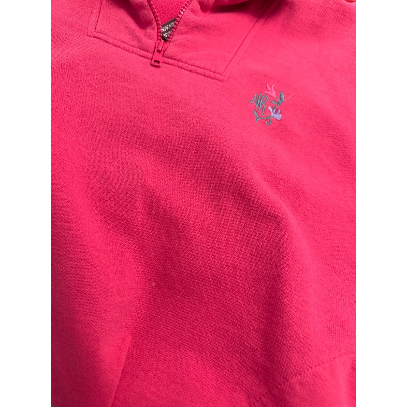 Vintage Northern Reflections Quarter Zip Sweatshirt Pink Embroidered
