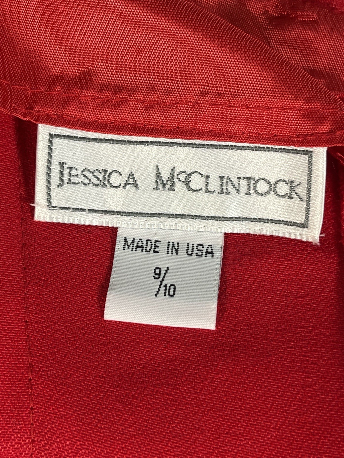 Vintage 1990’s Jessica McClintock Red Prom Gown Rhinestone Neckline Sz 9/10