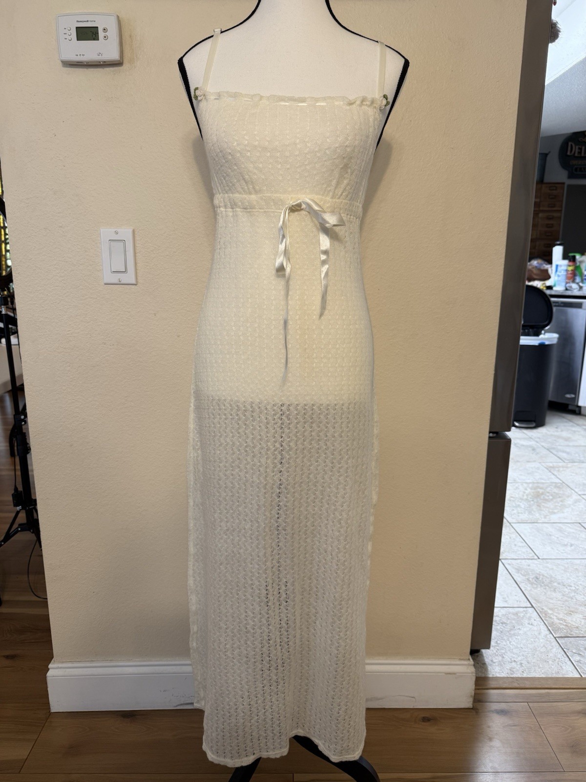 VTG Victoria’s Secret Crochet Maxi Y2K Boho Fairycore Cottagecore Beach Dress M
