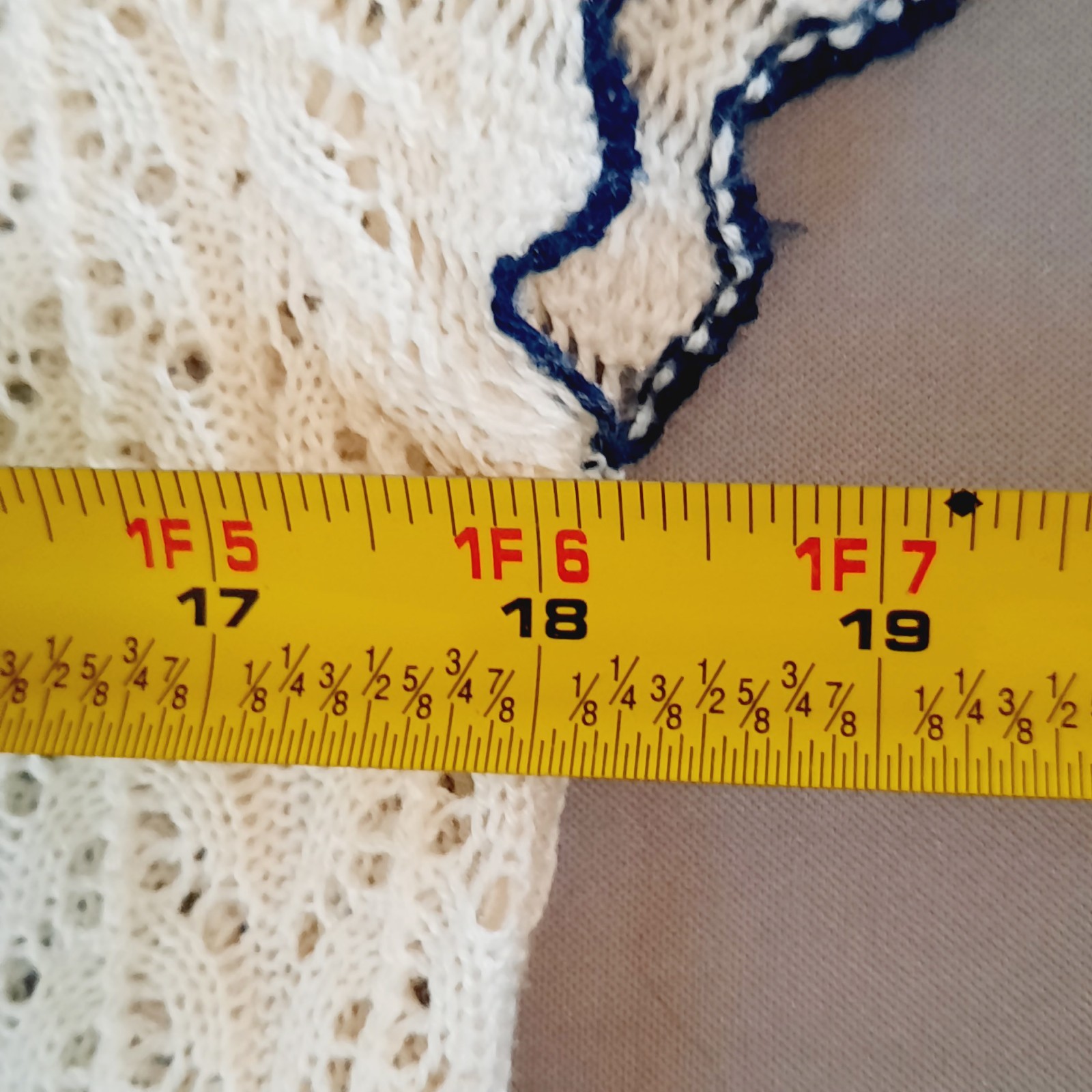 Vintage Billie Jo Knit Scalloped Neckline Contrasting Trim Cottagecore Sweater