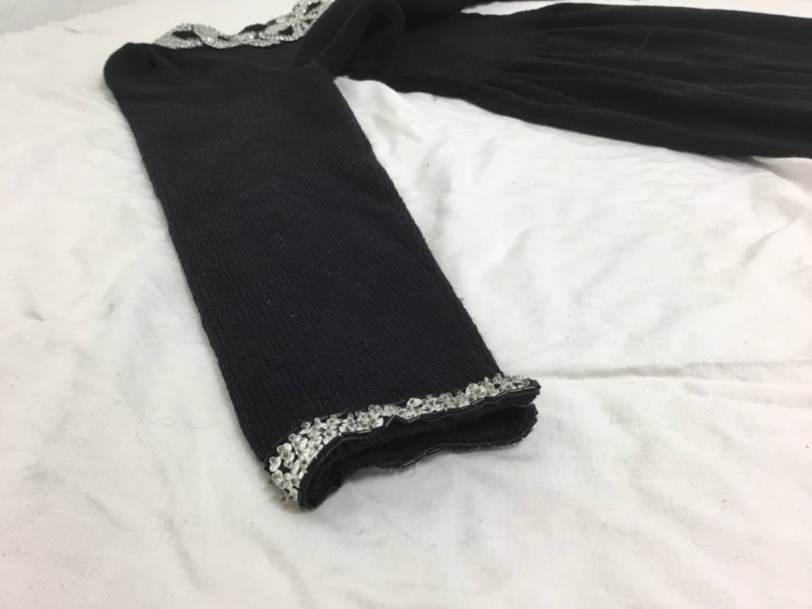 Don Sayres for Wellmore, Black Sweater Dress, Rhinestones, Sz 10, (SR549)