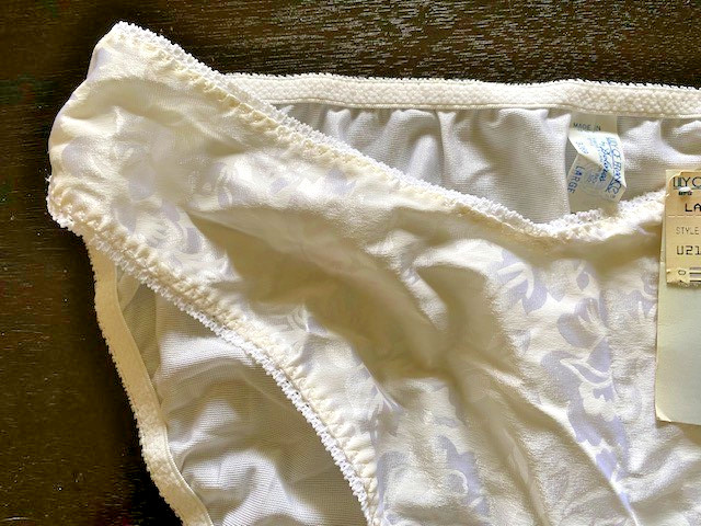 Vintage Lily of France by Dolores White Floral Stretch Panties L Style 3269 NWT