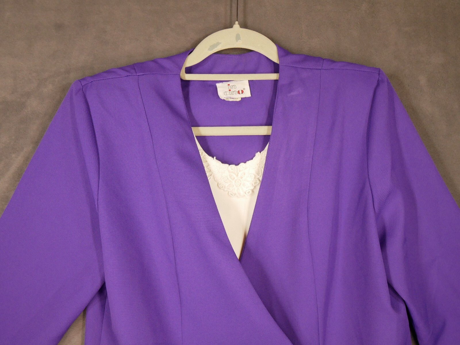 Vintage 80s Purple Blazer Women’s Size 12 Career Removable Dickie