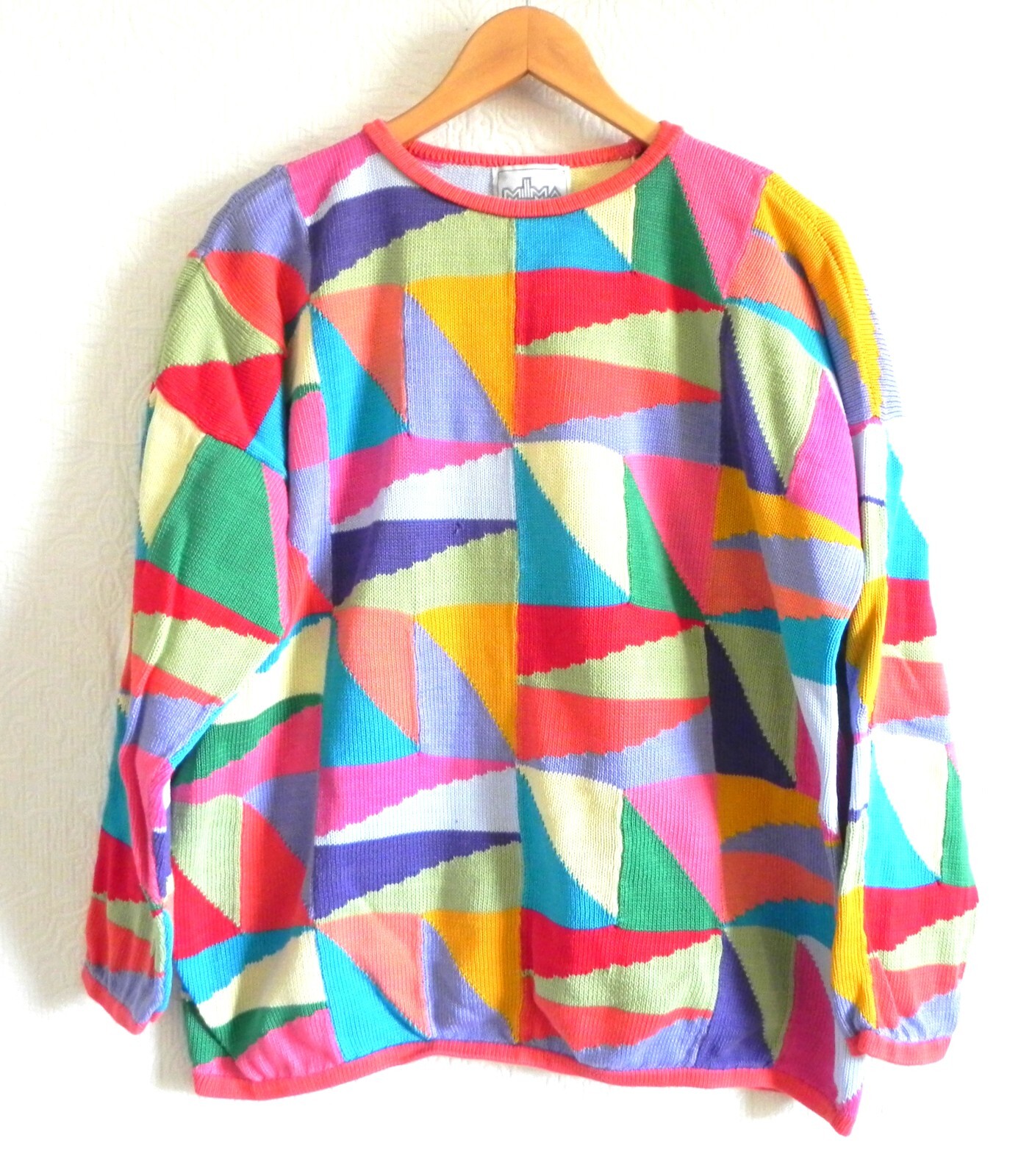 Millma Handloomed 100% Pima Cotton Paneled Multi-Color Long Sleeve Boxy Size M