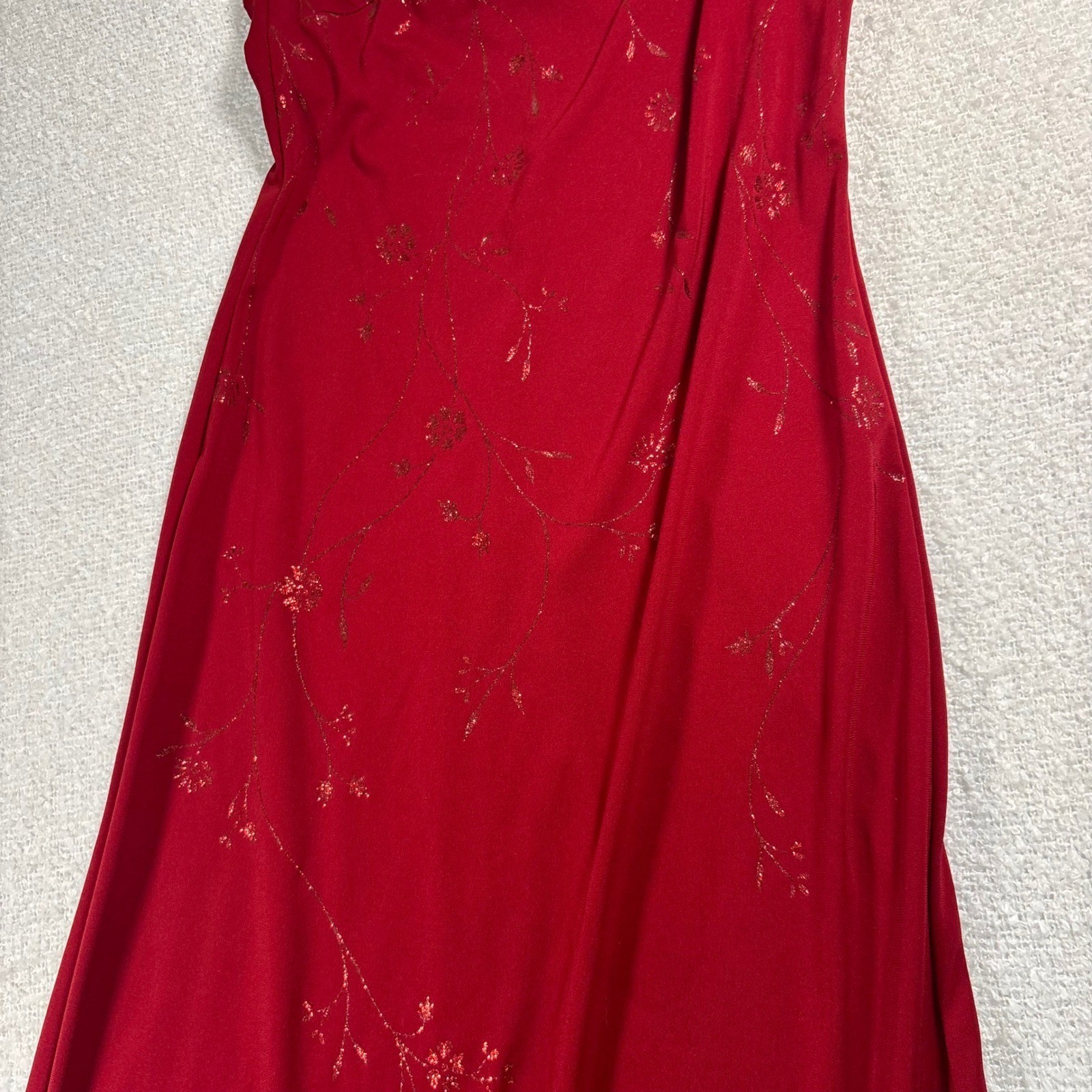 vintage 90s rampage classy wine red glitter floral elegant maxi prom dress y2k