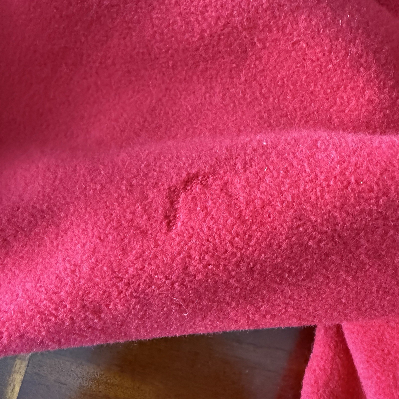 Vintage 100% Cashmere Red Coat Women’s Project Craft Fabric 23×44 Upcycle F/W