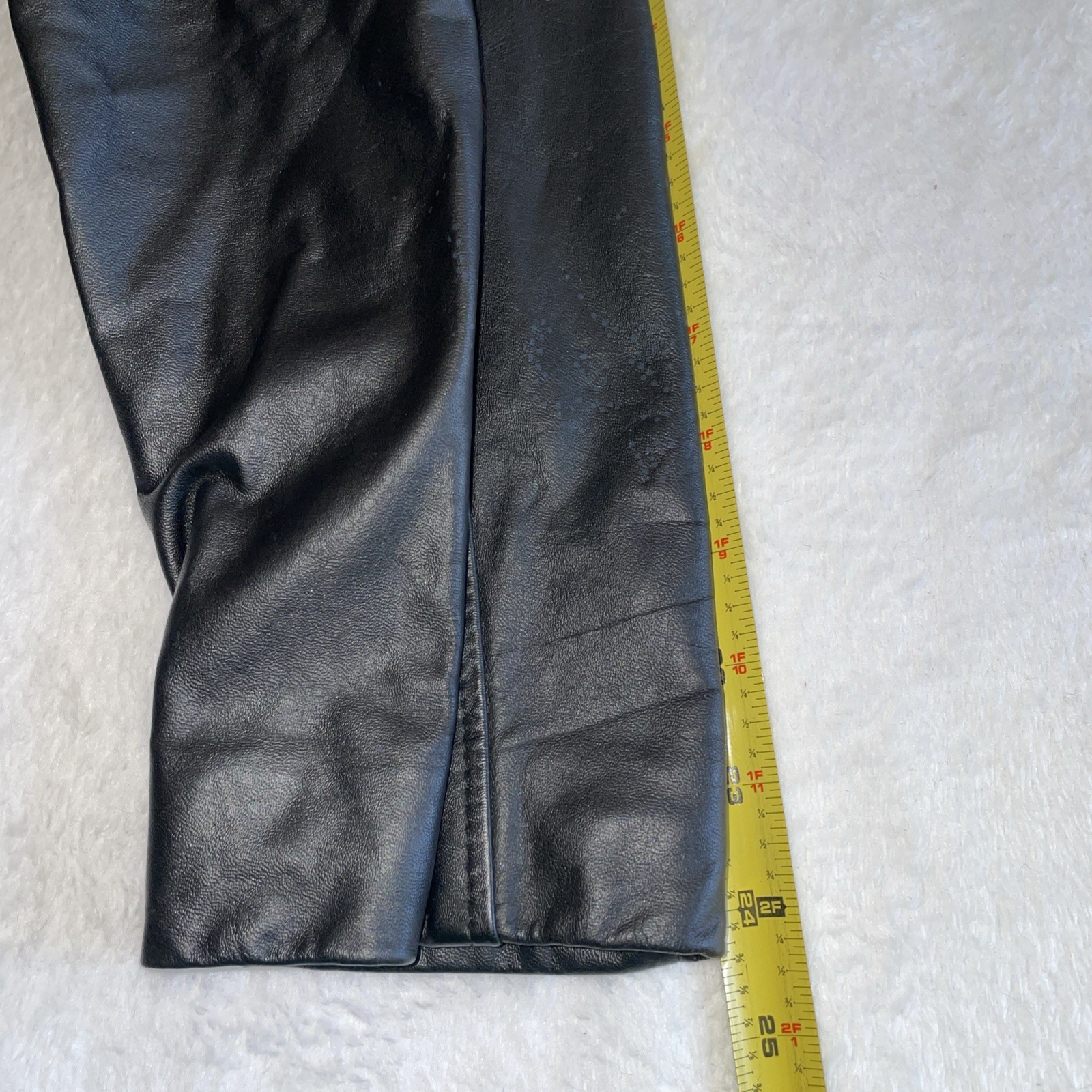 Vintage Northside Leather Coat Woman’s M Black Swing Long Line Open Front