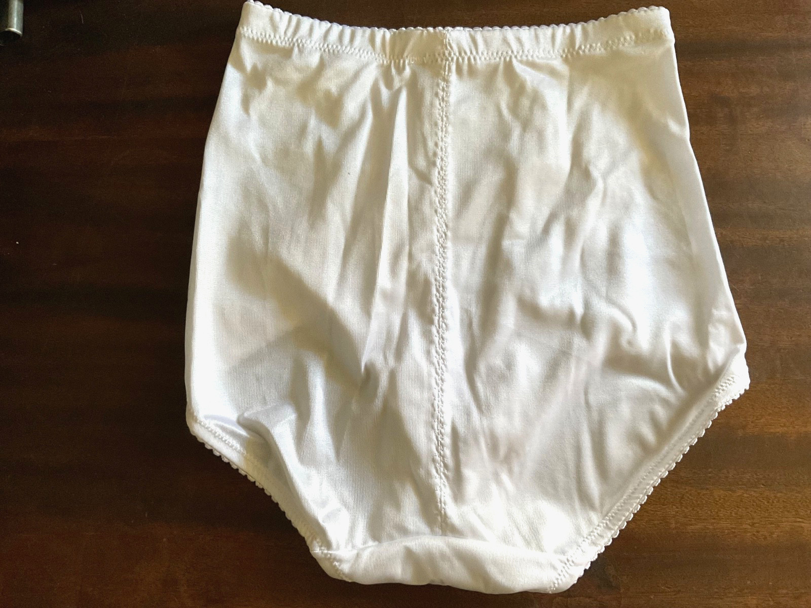 Donna Loren Pantie Style Girdle Silky White Satin Size Large