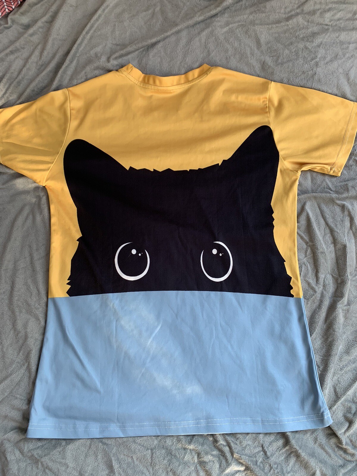 Cat Yellow Blue Polos Haori Harajuku T-Shirts Women Men Fashion Street Style