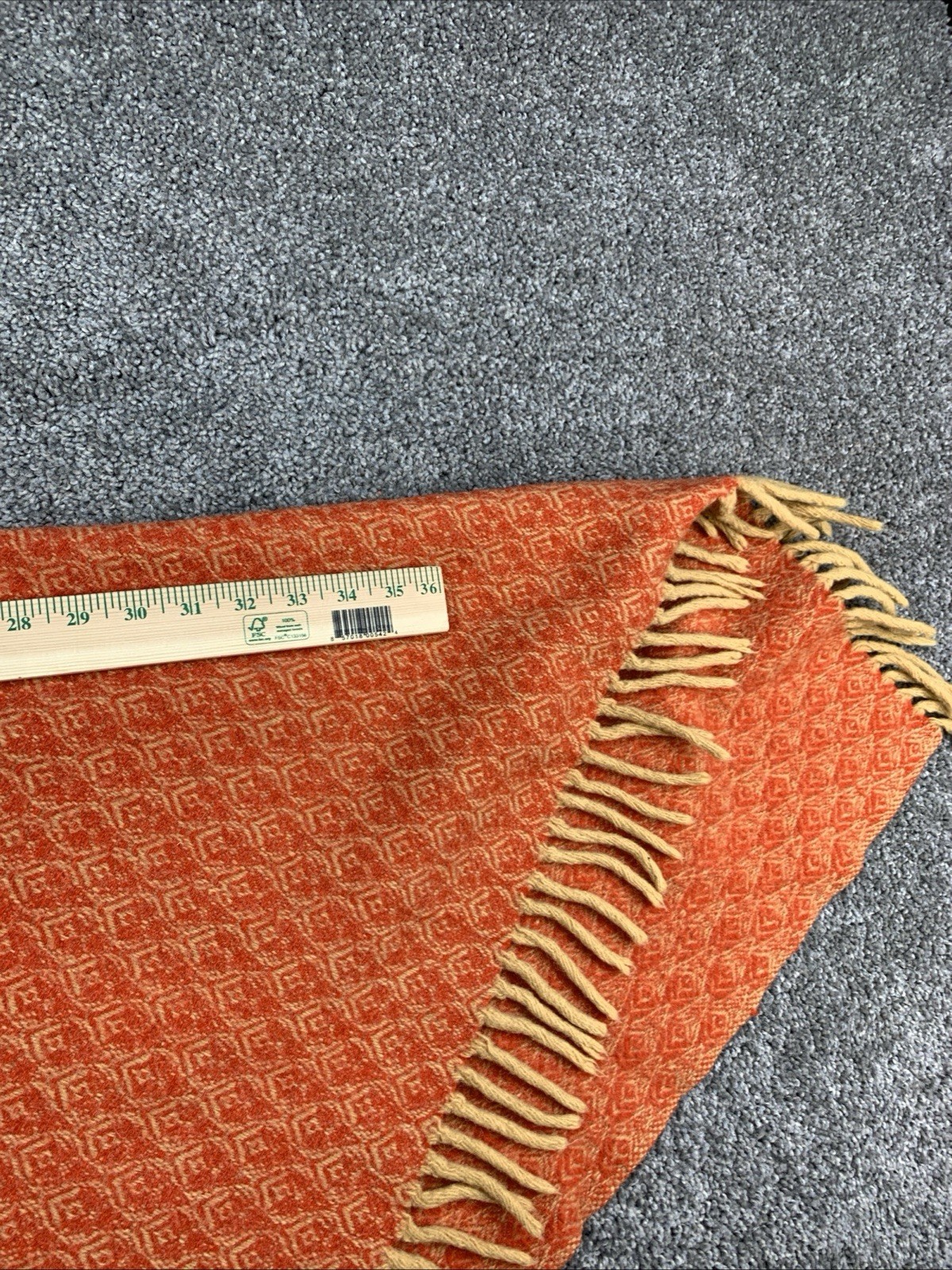Vintage 60s 70’s Homemade Wool Cape/Poncho Orange W/ Gold Tassels Boho Hippie