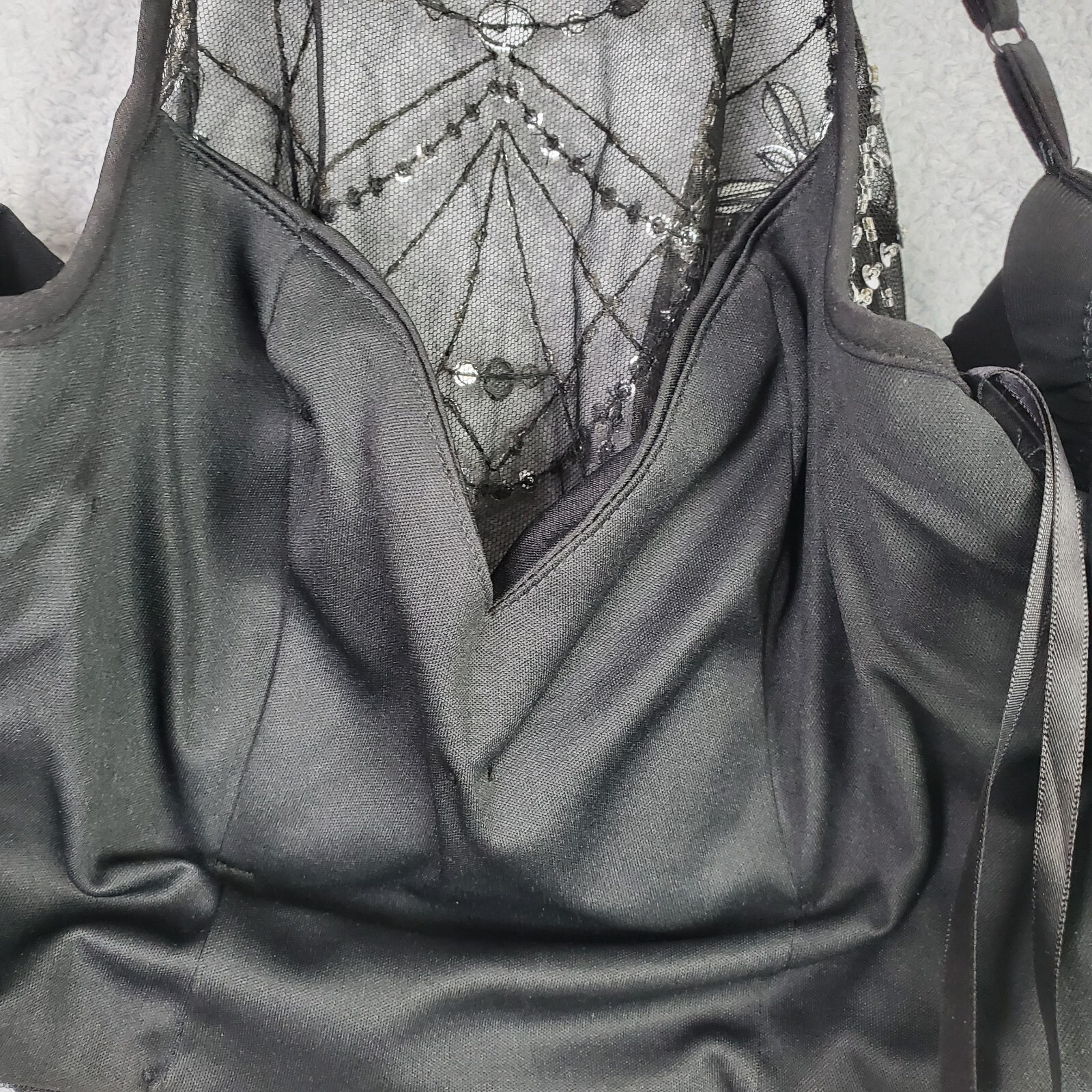 Vtg B Darlin Top Size S Black Halter Crop Embellished Jewels Sheer Padded Zip Up