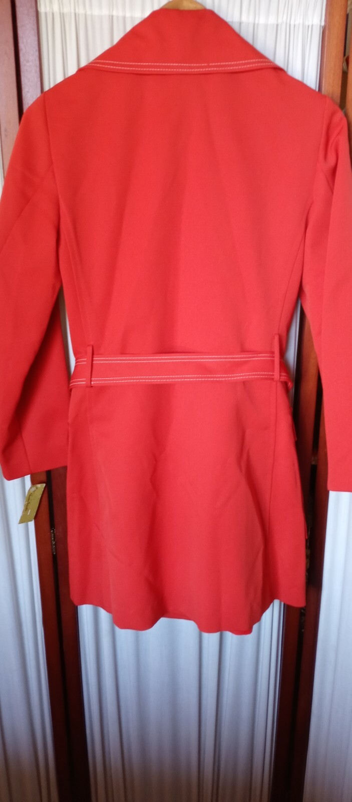 NWT 70s Raincoat Outer Banks by Jerold Rust Orange Vintage Trench Jacket Size 12