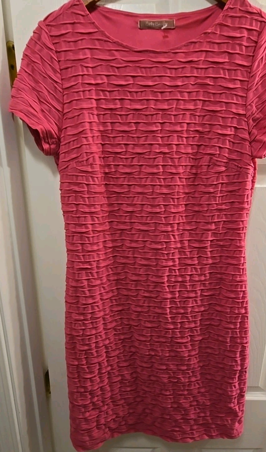 Vtg Pink Betty Barclay Dress w/Soft Side Pleats Feminine Fit Size 38