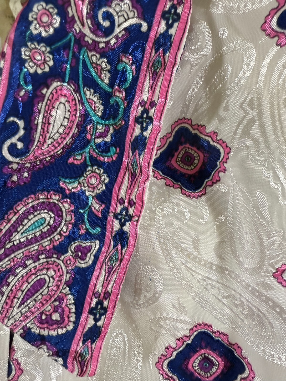 Vintage Evanna Satin Paisley Blouson Blouse Jewel Buttons Size 18 XL