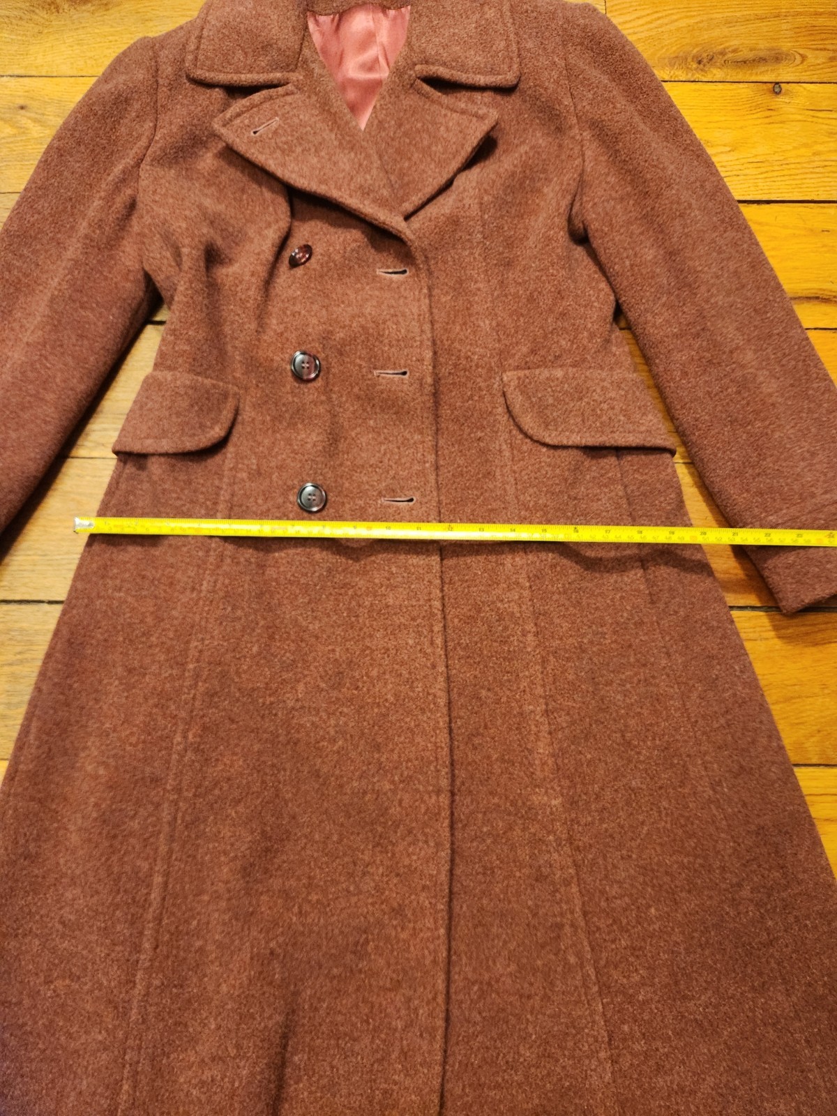 Vintage ILGWU Bromleigh cranberry wool coat Unique Buttons