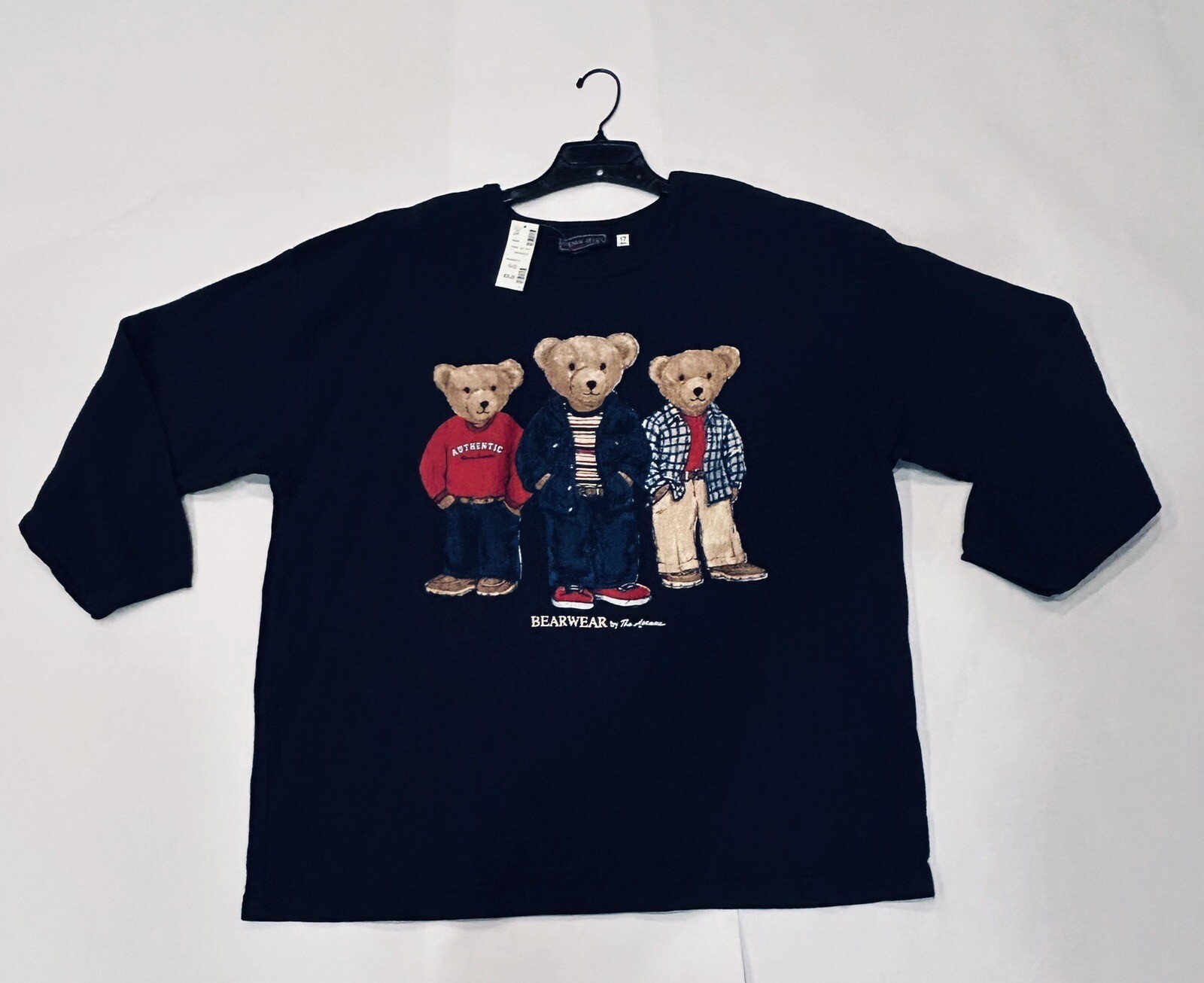 Avenue Blues Bearwear Longsleeve Navy Blue Teddybears Plus Sz 18/20 Sweater NEW!