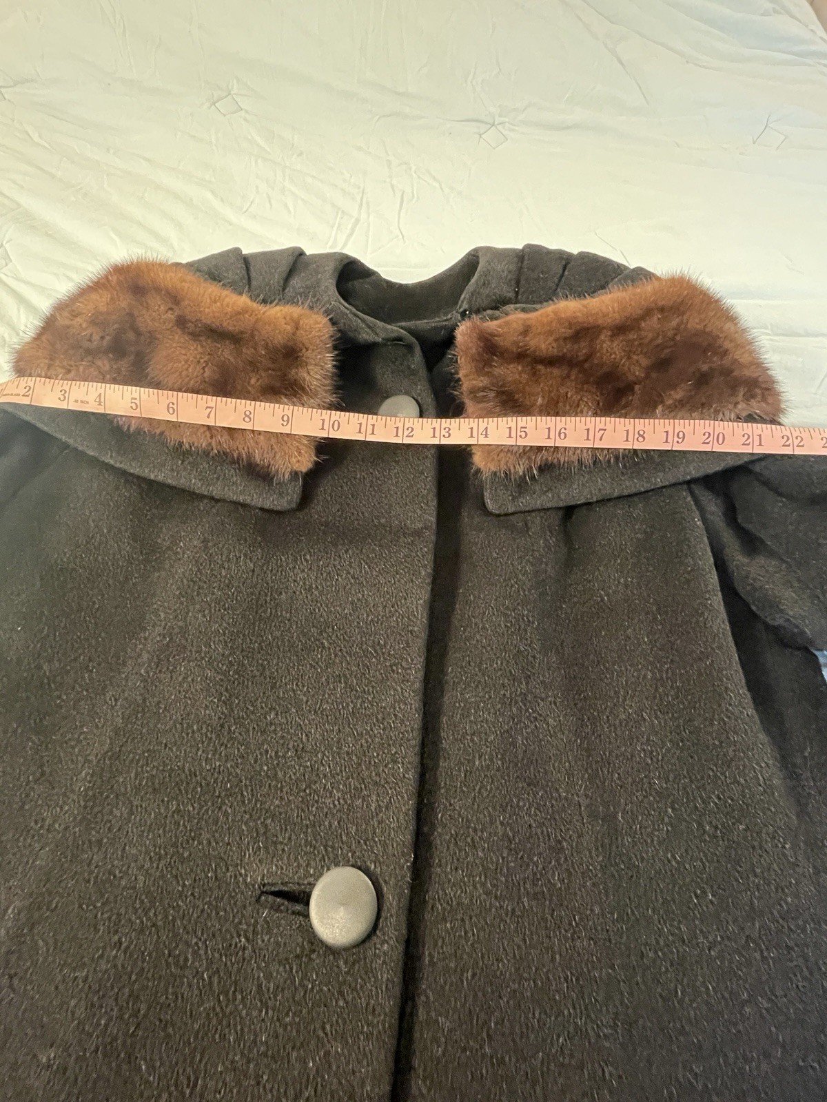 RARE Vintage Bellciano Of New York Wool w/Fur Collar 1940-50s Era Dress Coat