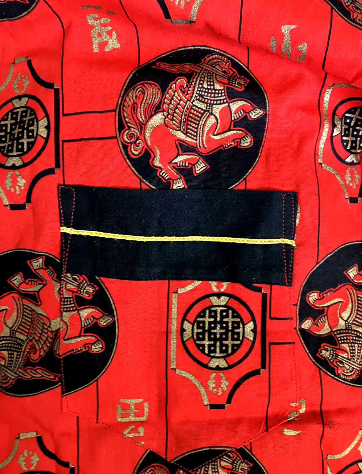 Vintage PLEETWAY Kimojama Red Black Gold Kimono Robe Top size 15/16