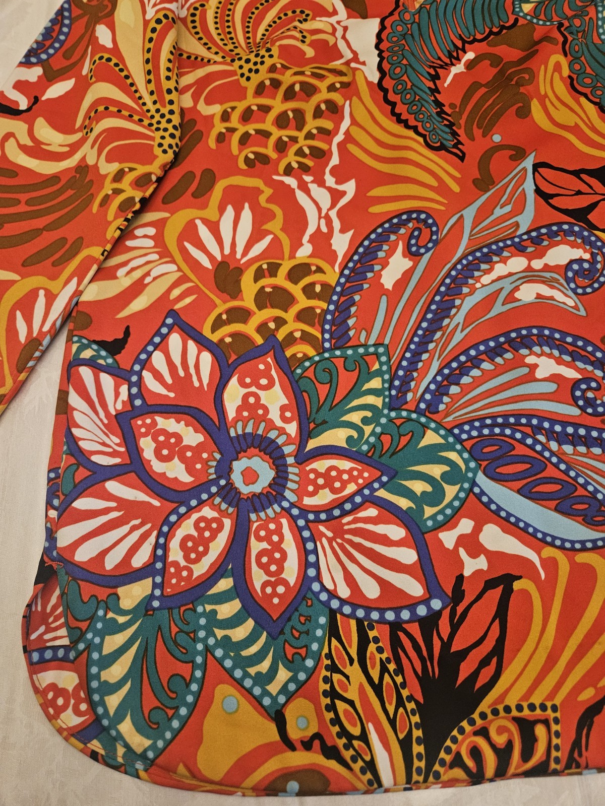 Vintage Concept 70’s Swirl Women’s Blouse (12) Necklace/Belt Not Included Groovy