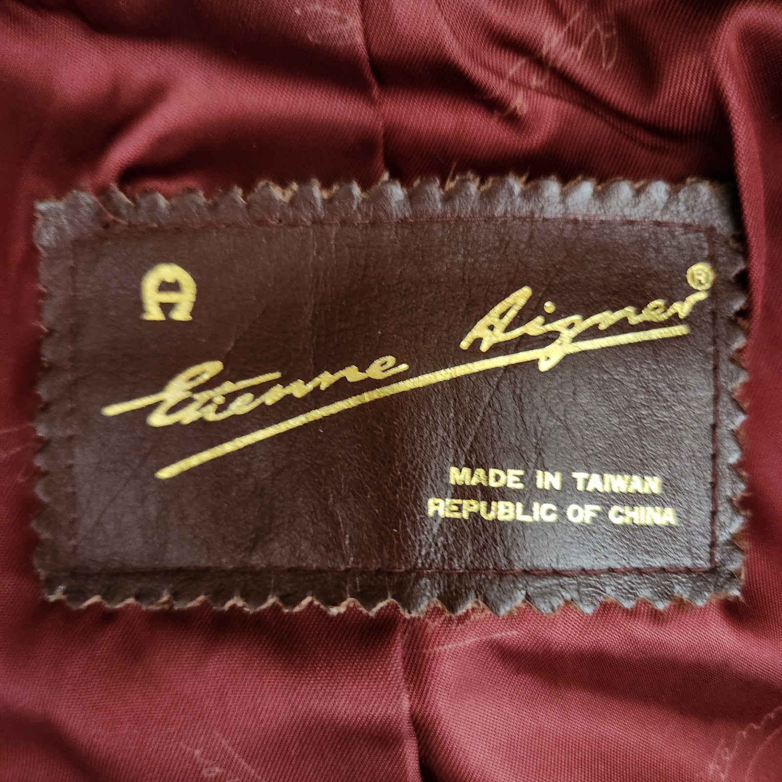 Vintage Etienne Aigner Burgundy Oxblood Genuine Leather Jacket Blazer Size 16