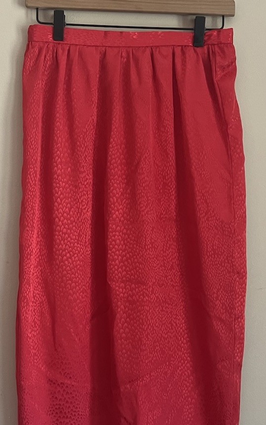 Vintage Skirt Set Blouse Top 80s 90s Ruffle Bow Secretary Peplum Size Small 4 6