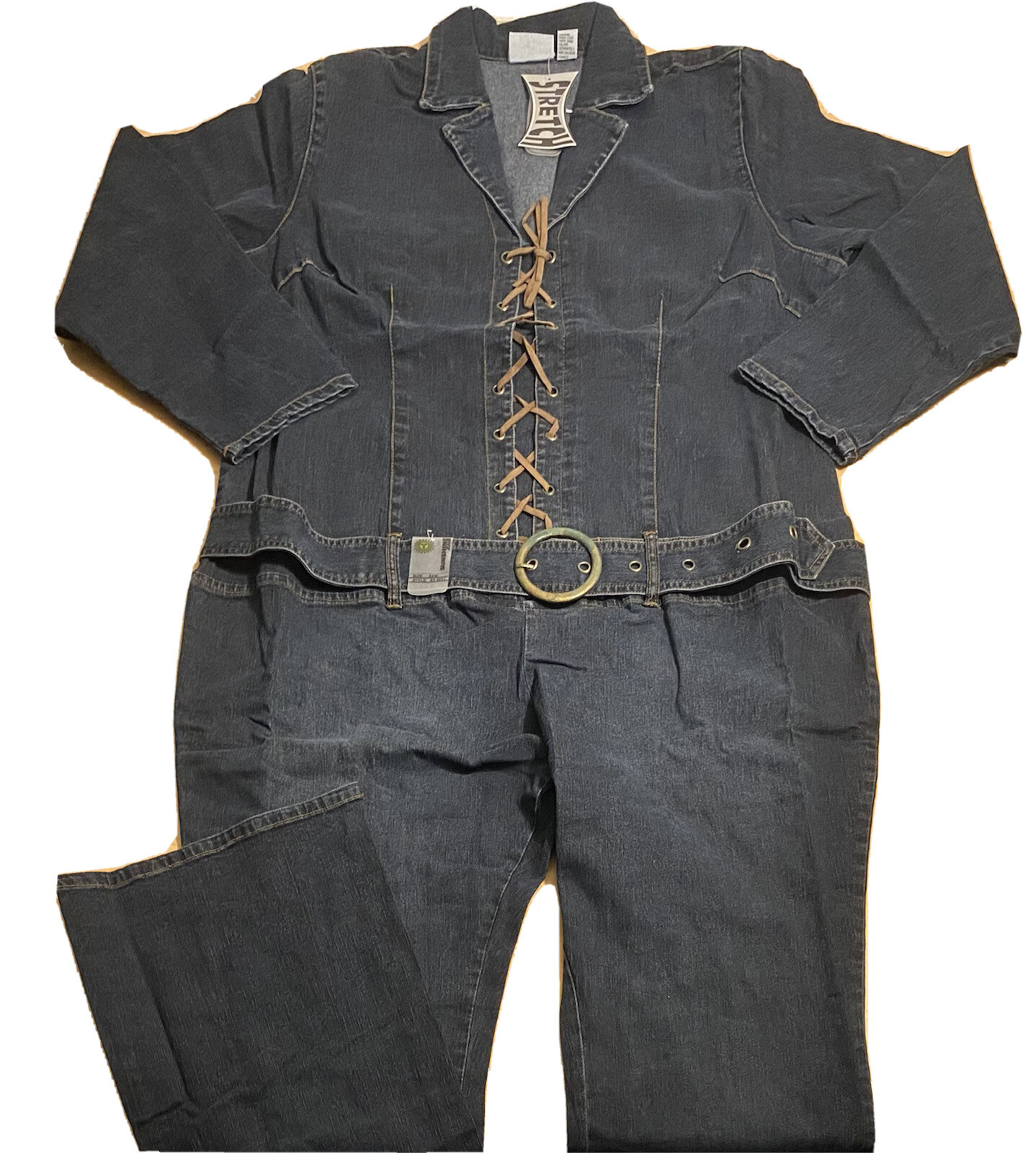Vintage Sunshine Apparel Denim Jumpsuit Women’s Size 20W NOS Deadstock New
