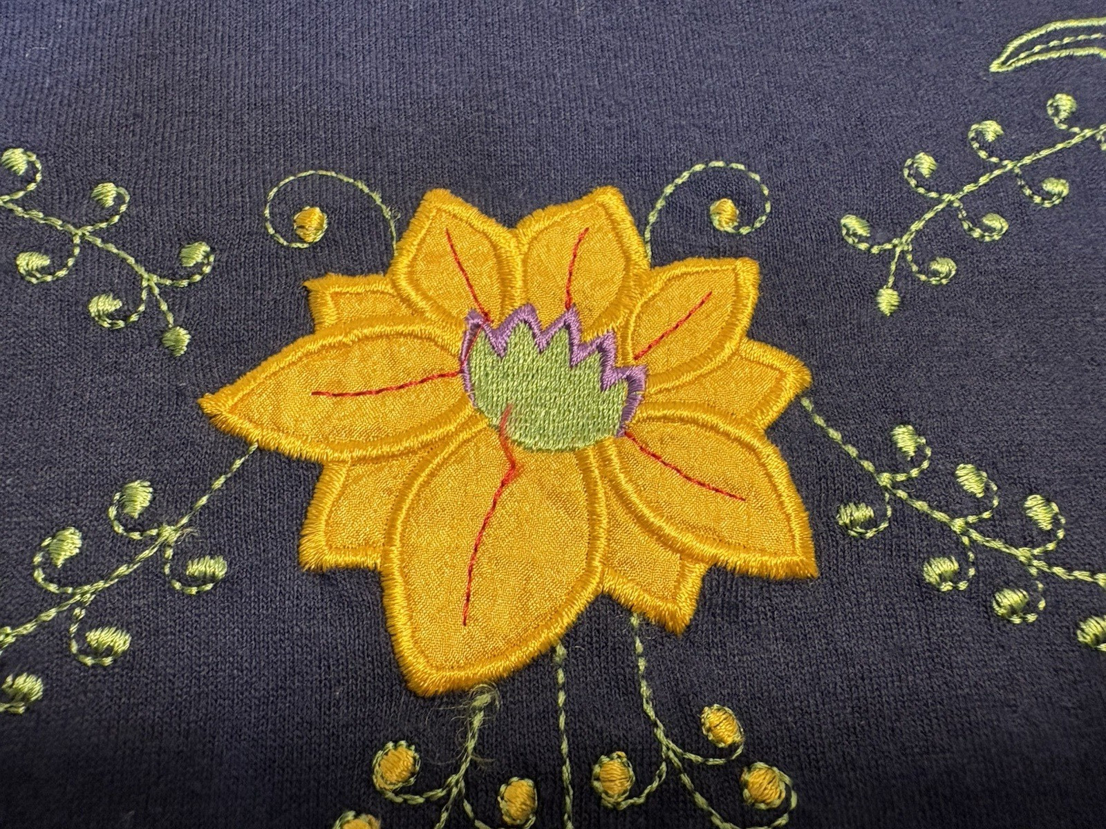 Vintage 90s Cottagecore Grannycore Navy Floral Shirt Patch Flowers Women’s XL