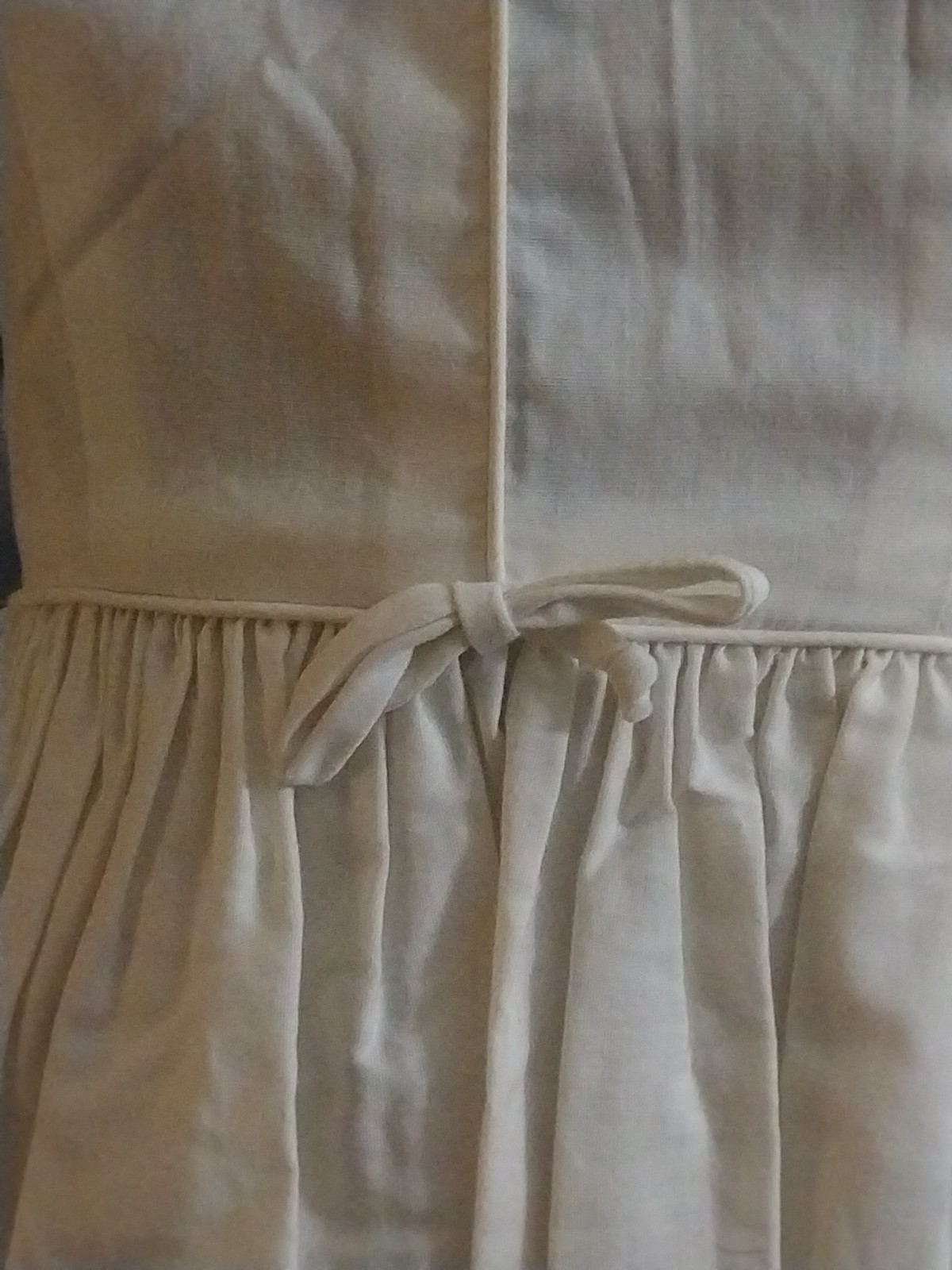 VTG 50’S LINEN LACE DOILY CUTWORK ROCKABILLY HOUSEWIFE FARMHOUSE COQUETTE DRESS