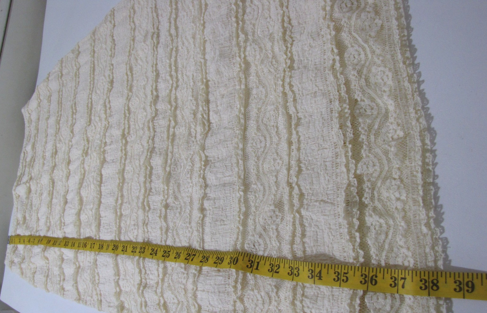 NWT Y2K MAX Studio cream Cupcake-Lace Straight Maxi Skirt Lined Stretch Wm. M/L