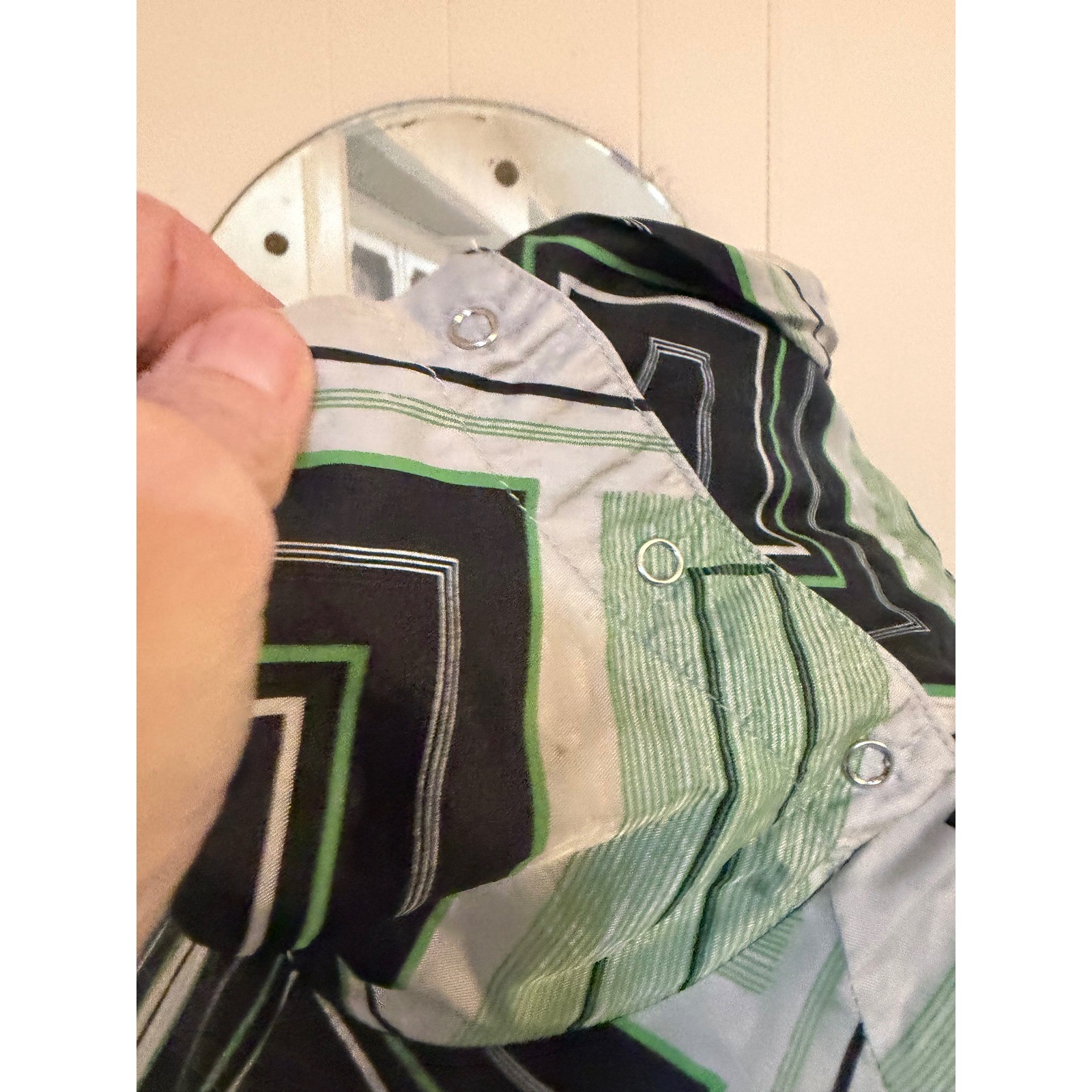 Diesel Vintage Satin Cowl Neck Shift Geometric Pattern W/Pockets Retro! S
