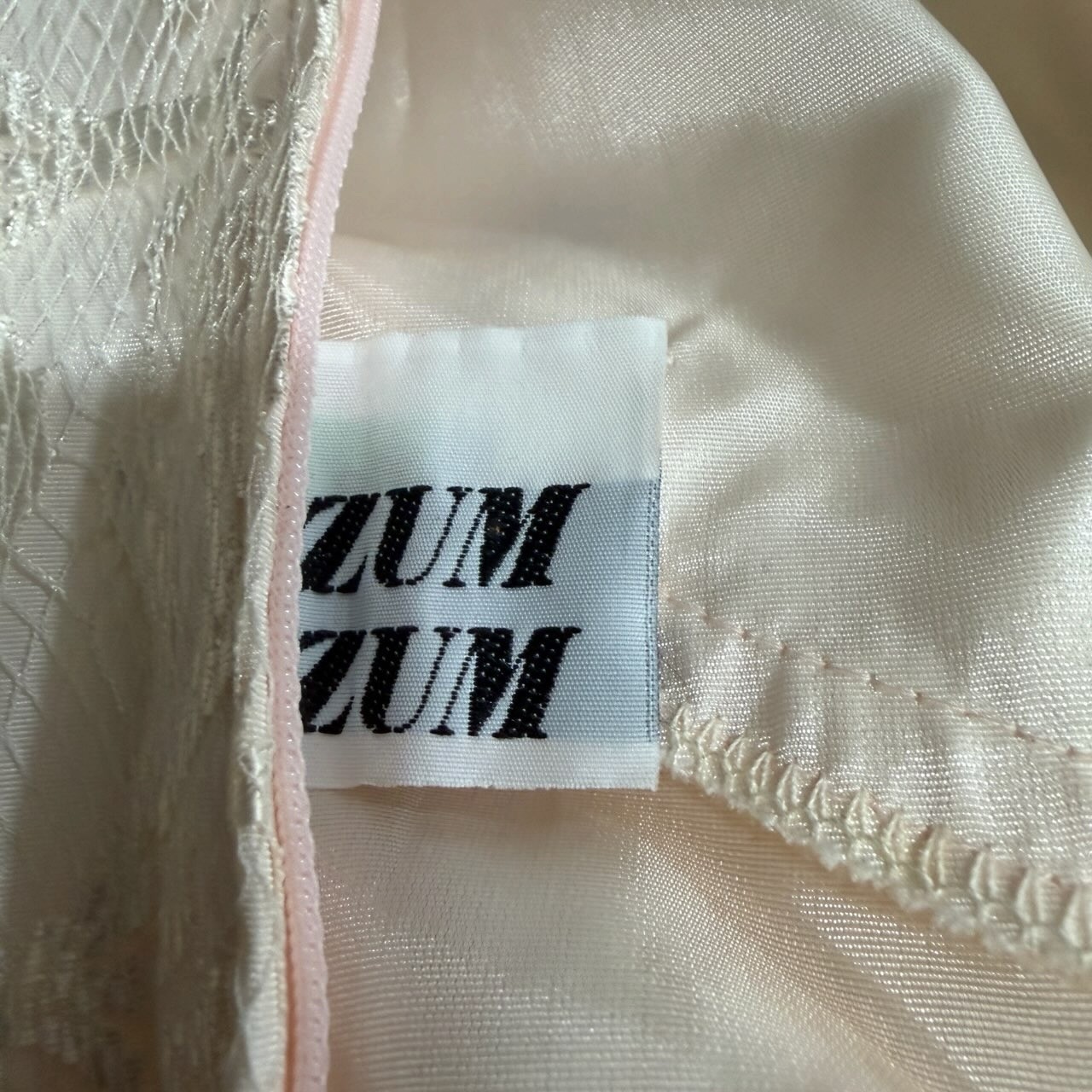 Vintage Zum Zum Lace Peplum Midi Dress Ivory Cream Bow Handkerchief Hem Bridal