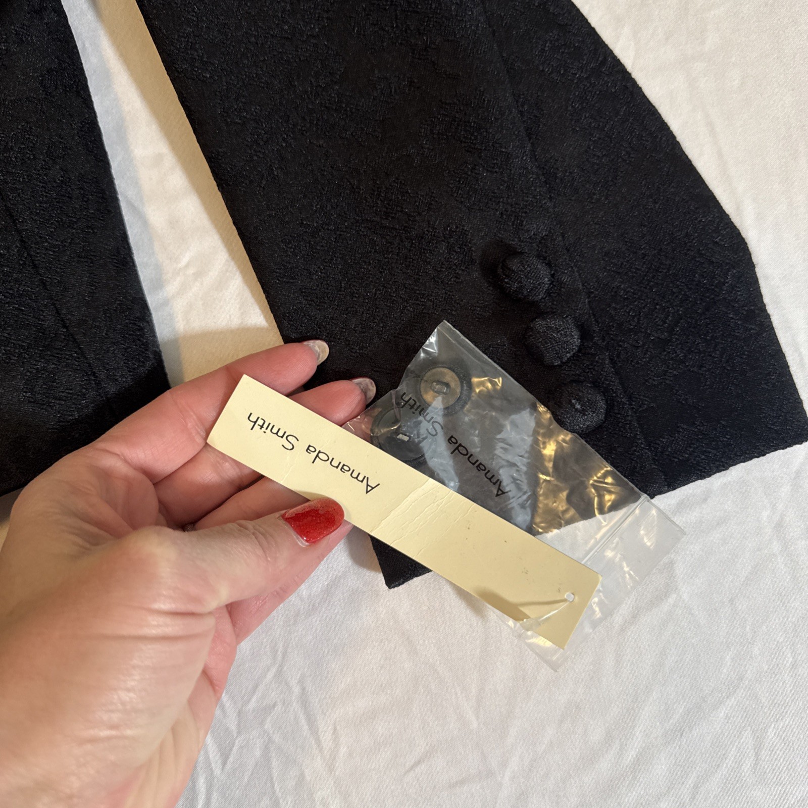 Vintage Amanda Smith Blazer And Skirt Set Black Women’s Size 8 NEW Gorgeous Rare
