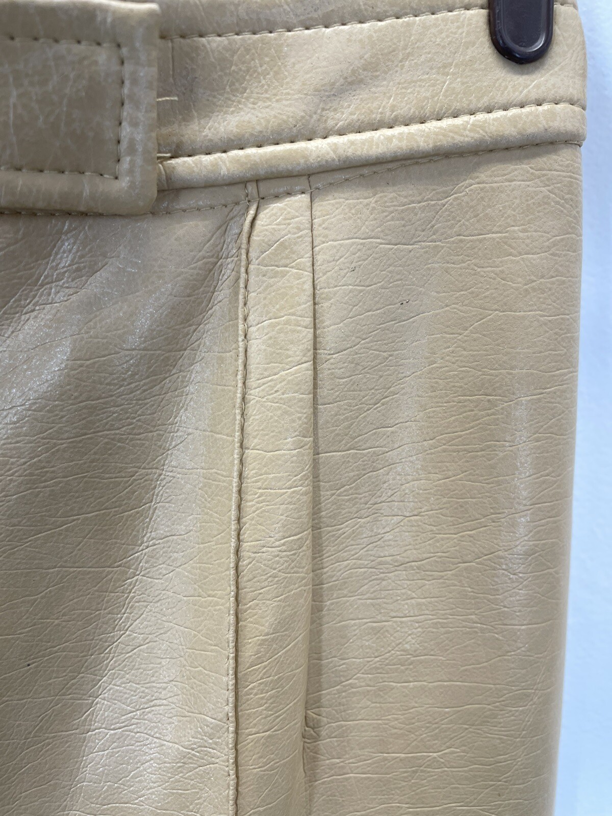 VTG 70s Faux Leather Pants Flare No Pockets Serbin Women’s 24 X 28