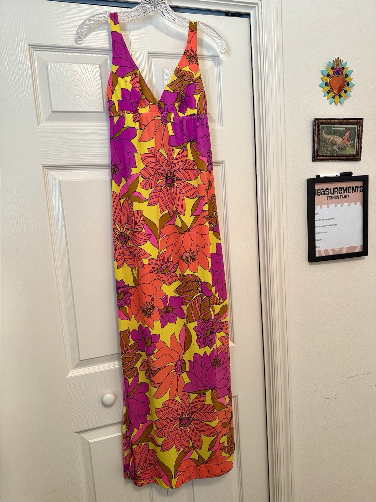 1960s Catalina Neon Floral Swim Dress Size 8 Psychedelic Flower Power California