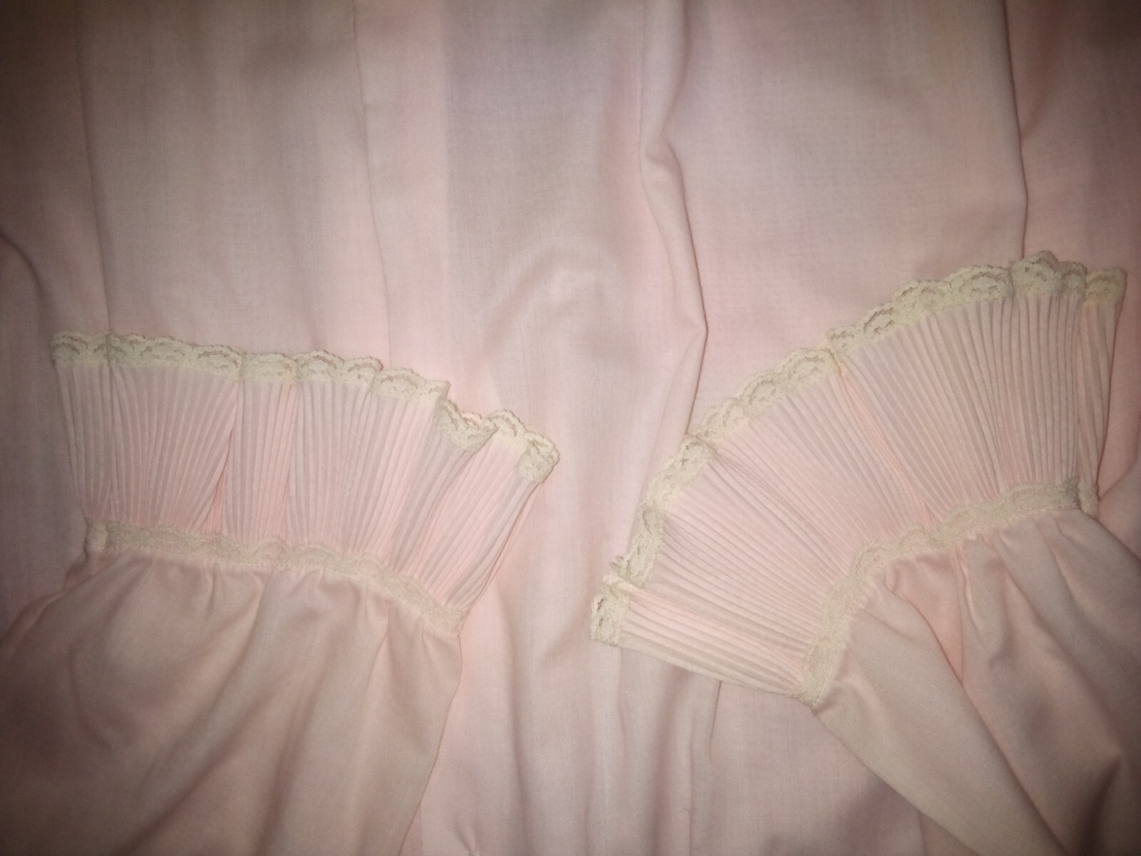 Vintage 40’s 50’s Leonora Sheer Lace Pink Dressing Gown & Slip Womens Small 2 Pc