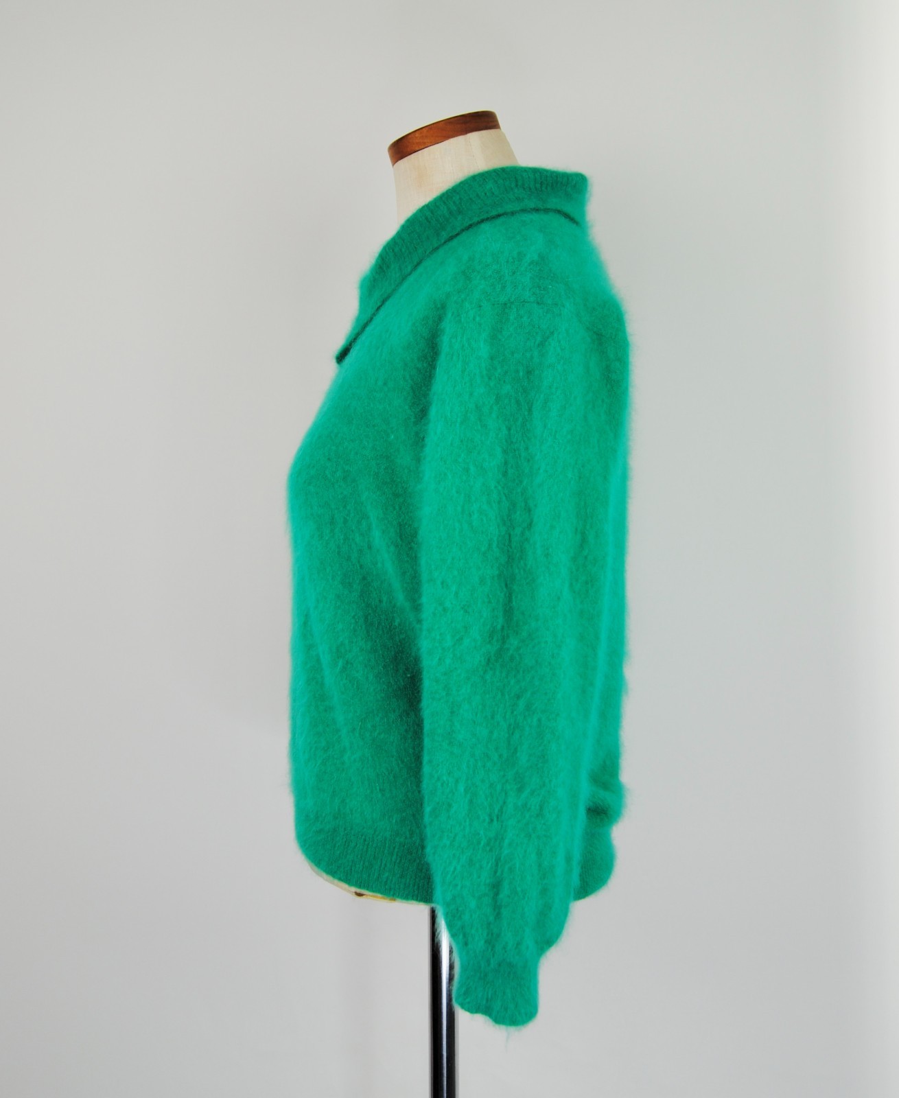 RARE 1950s 1960s Vintage Pandora Turquoise Green-Blue Fuzzy Angora Sweater – Md