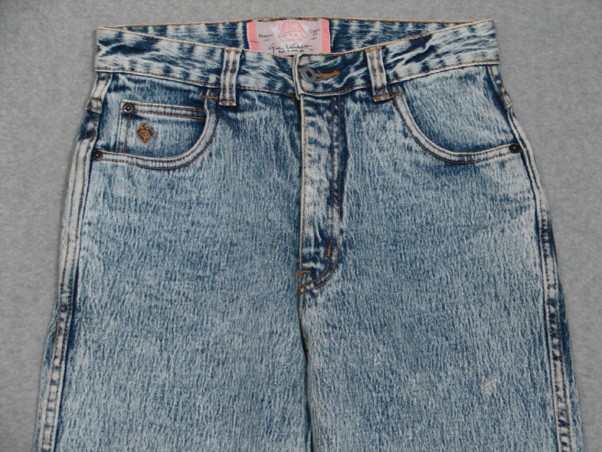 QB13415 VINTAGE 1980s *GLORIA VANDERBILT* NEWPORT WOMENS JEANS sz8S ACID WASH