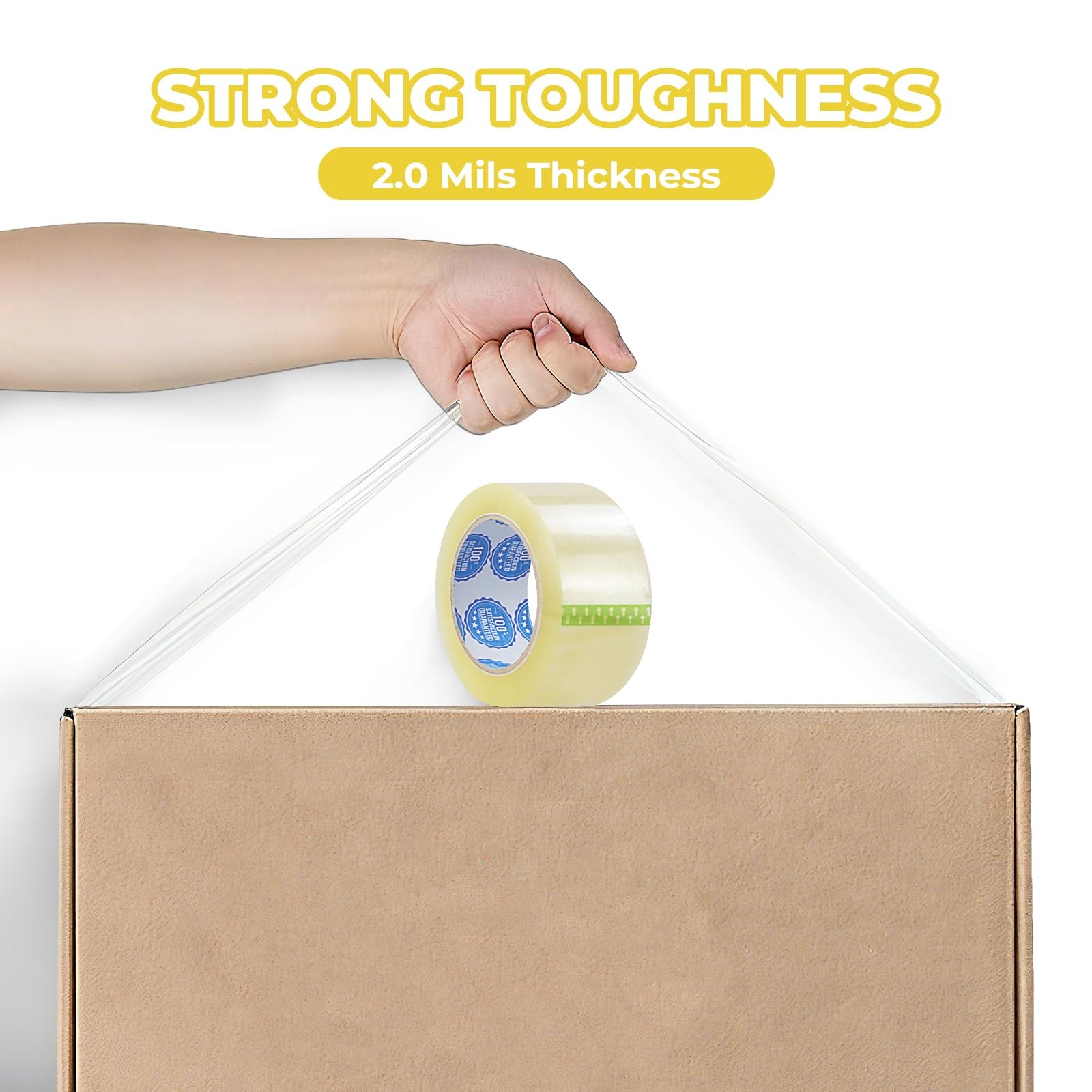 110 Yards Extra Long Packing Tape 36 Rolls Clear 2 Inch Heavy Duty Shipping Movi
